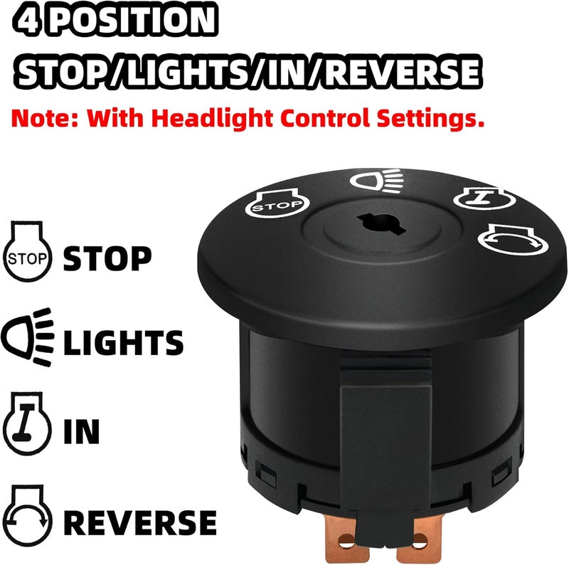 XINRINTONG Ignition Switch with Key 4-Position 7-Terminals for Cub Cadet Husqvarna Craftsman John Deere MTD AYP Delta Stratton Gernerac Lawn Mower Replace 532175566 175566 YTH1542XP 925-04227B 925-1741 GY20074 - Image 4